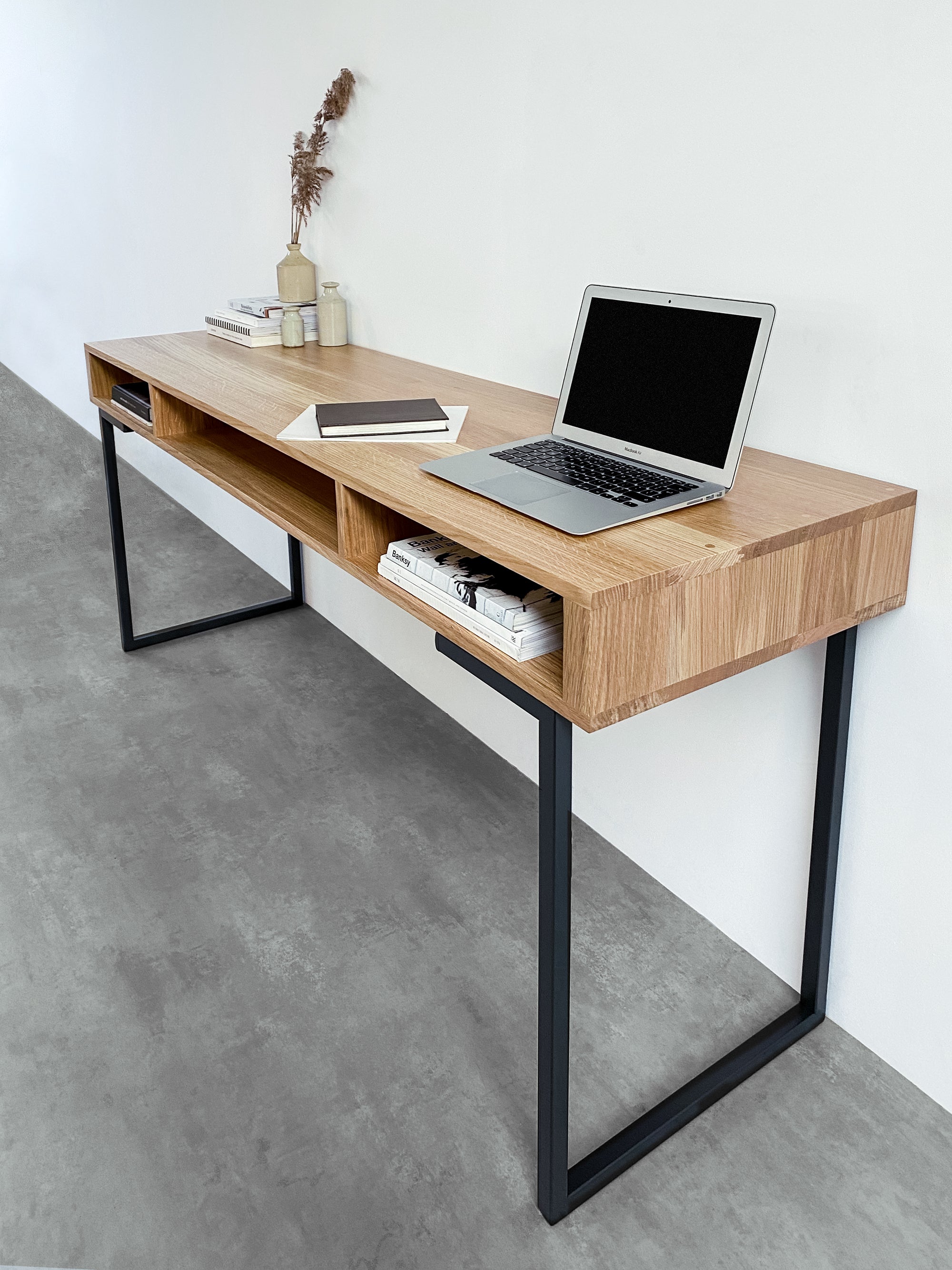 Wide narrow online desk